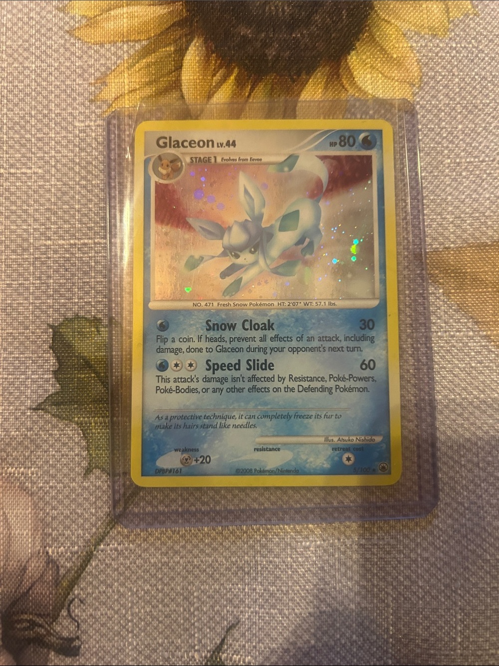 Pokemon Glaceon Holo Card - Blue and Yellow Border - 5/100 - RARE - GRAIL